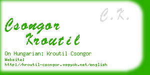 csongor kroutil business card